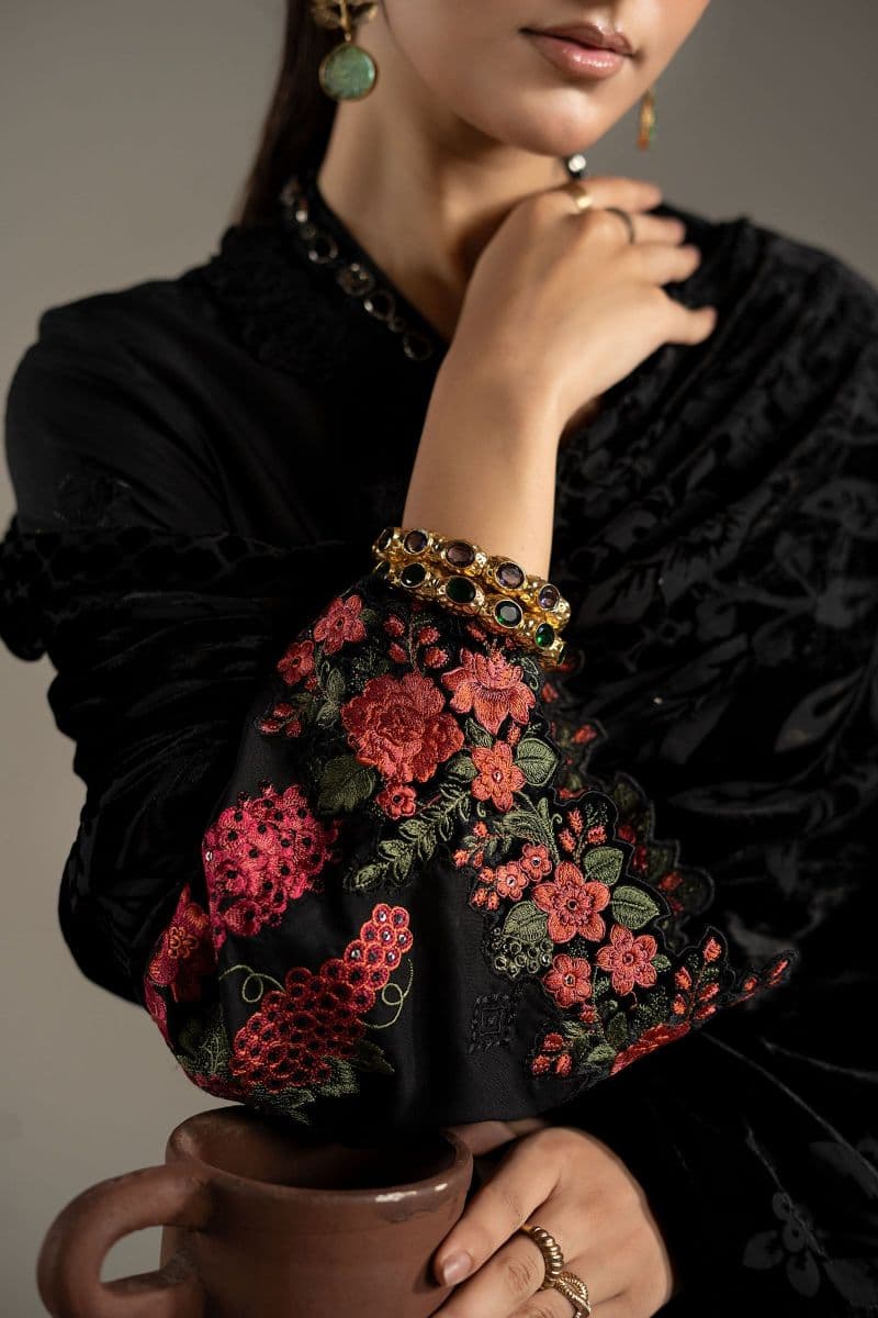 3 Piece Embroidered Linen Suit