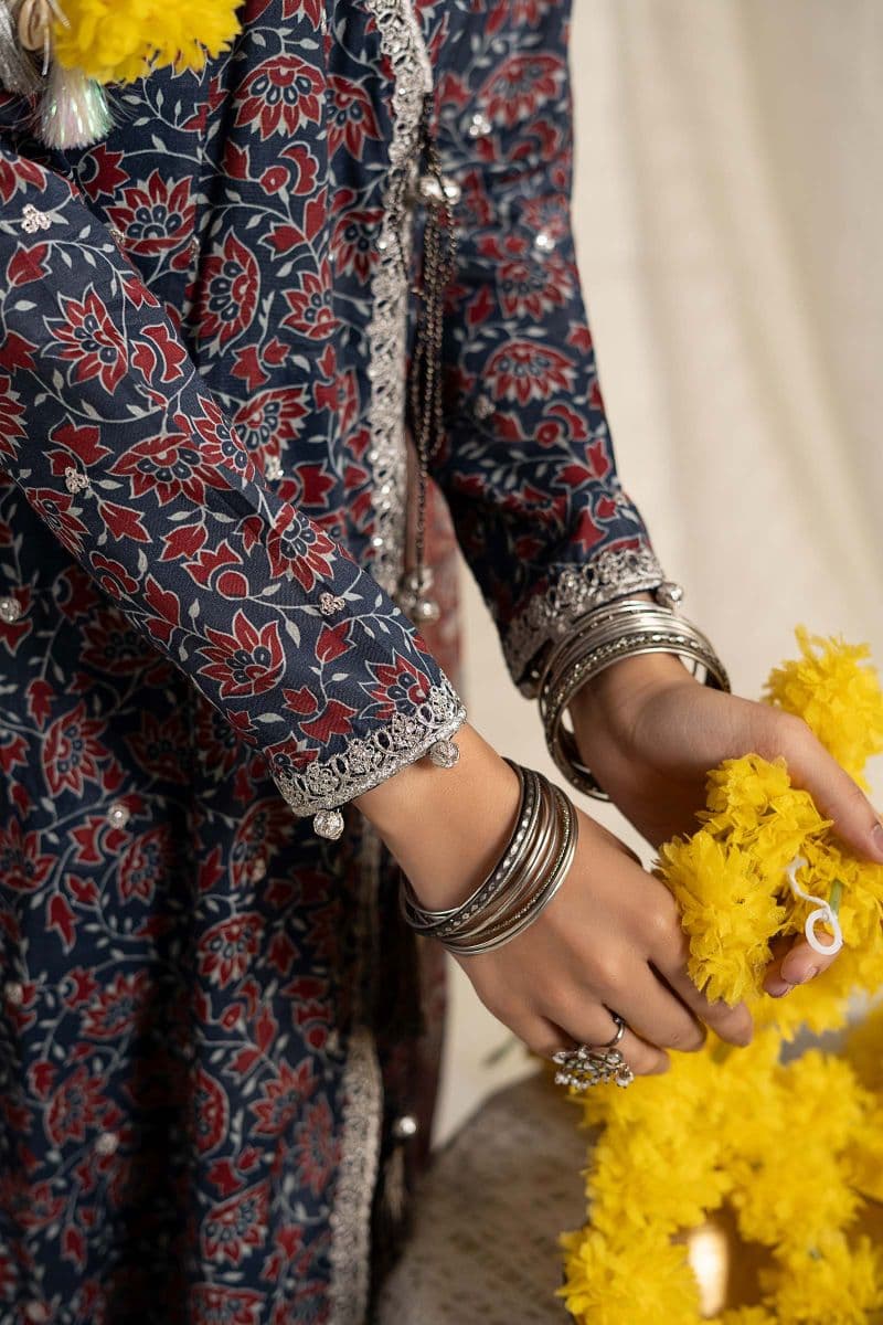 3 Piece Embroidered Raw Silk Suit thumbnail