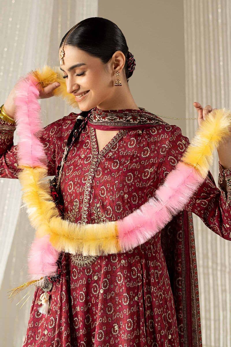 3 Piece Embroidered Raw Silk Suit thumbnail