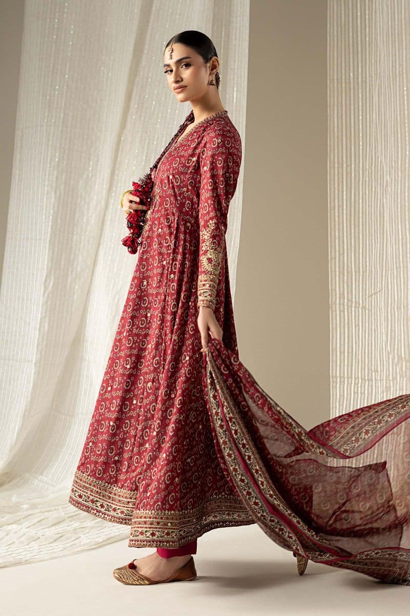 3 Piece Embroidered Raw Silk Suit thumbnail