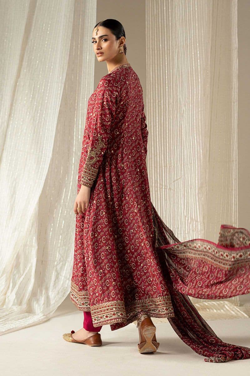 3 Piece Embroidered Raw Silk Suit thumbnail