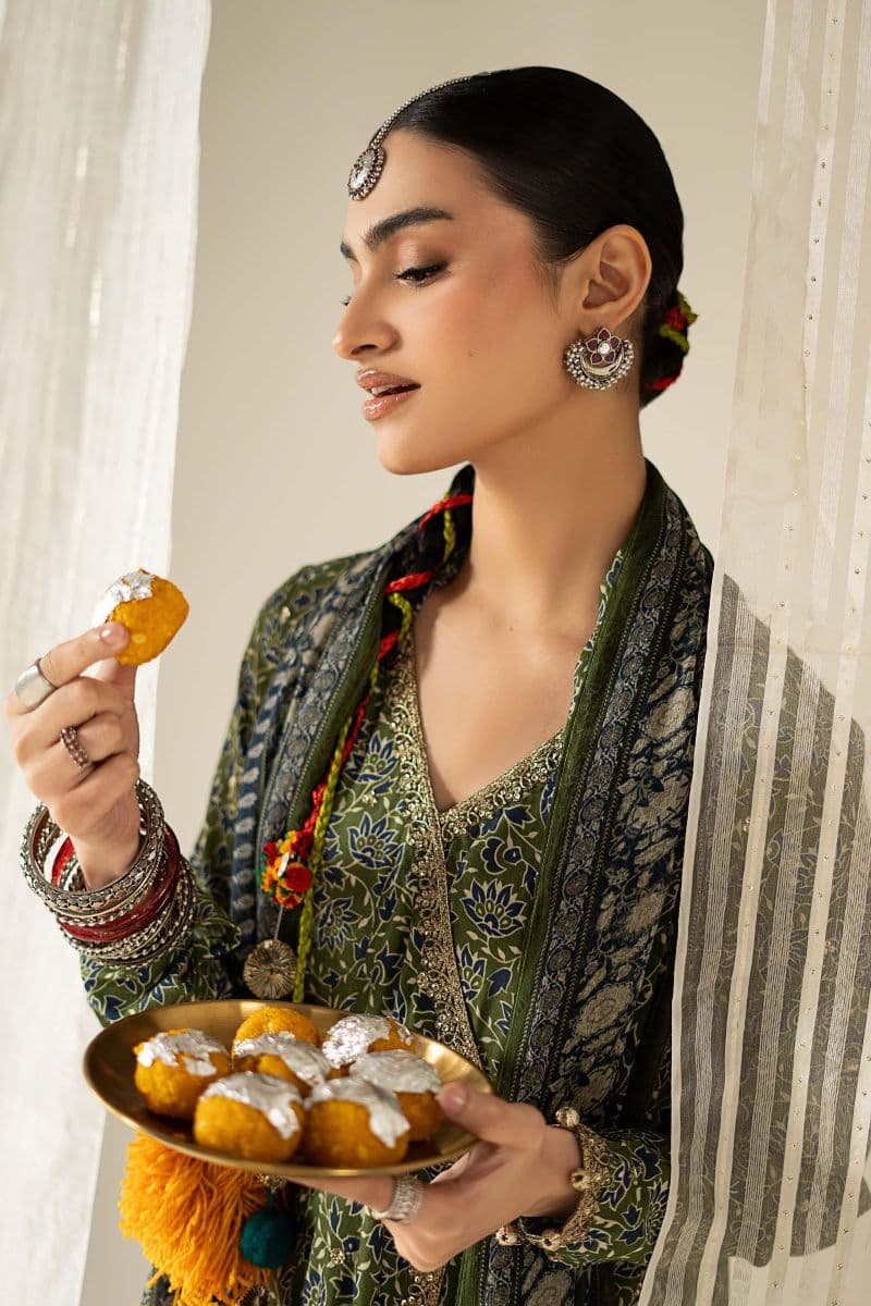 3 Piece Embroidered Raw Silk Suit thumbnail