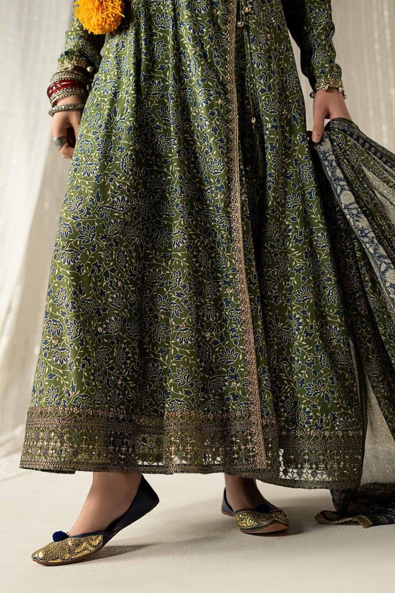 3 Piece Embroidered Raw Silk Suit thumbnail