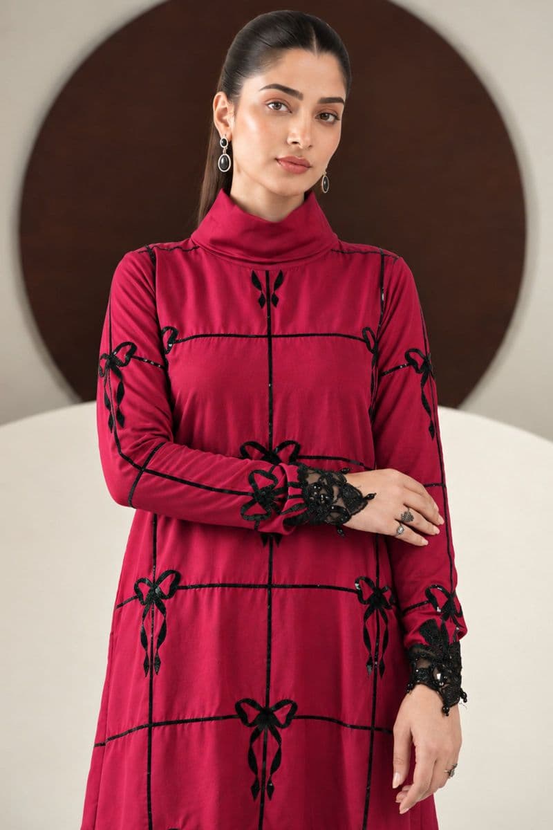 2 Piece Embroidered Dobby Linen Suit