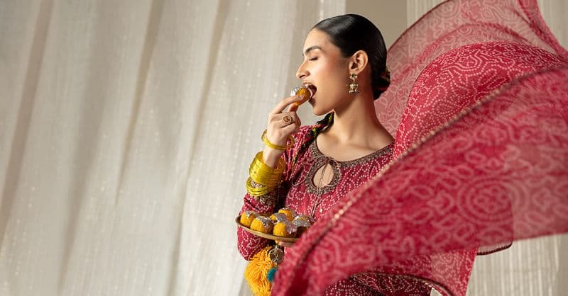 3 Piece Embroidered Raw Silk Suit