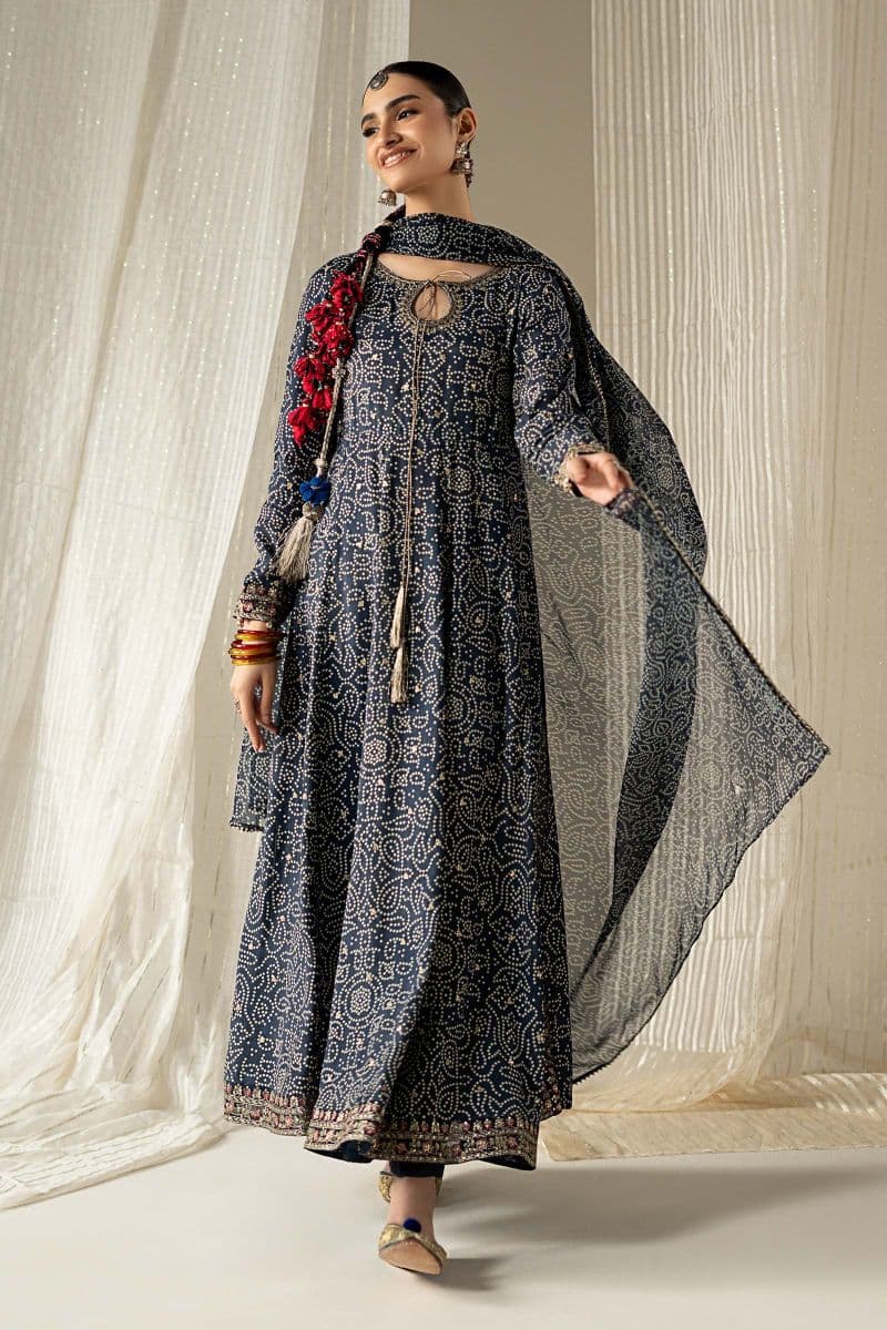 3 Piece Embroidered Raw Silk Suit thumbnail