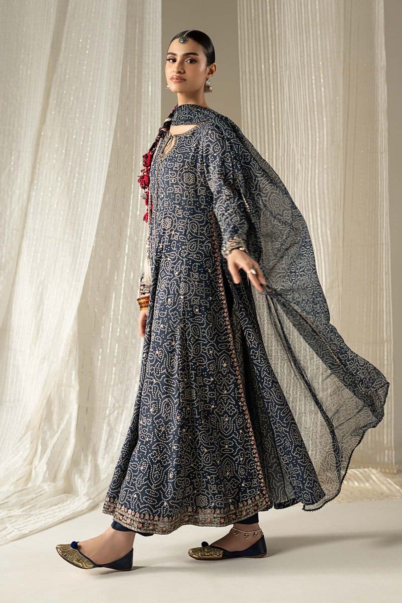 3 Piece Embroidered Raw Silk Suit thumbnail