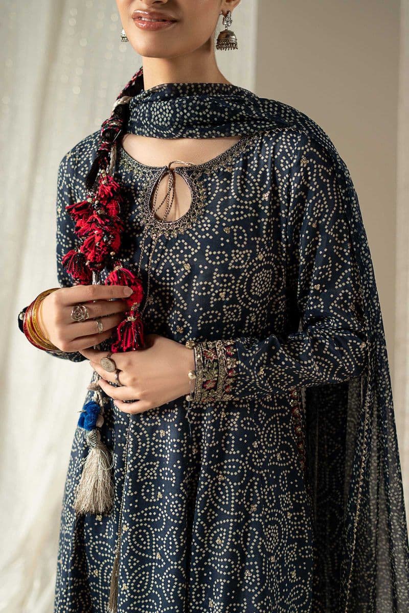 3 Piece Embroidered Raw Silk Suit thumbnail