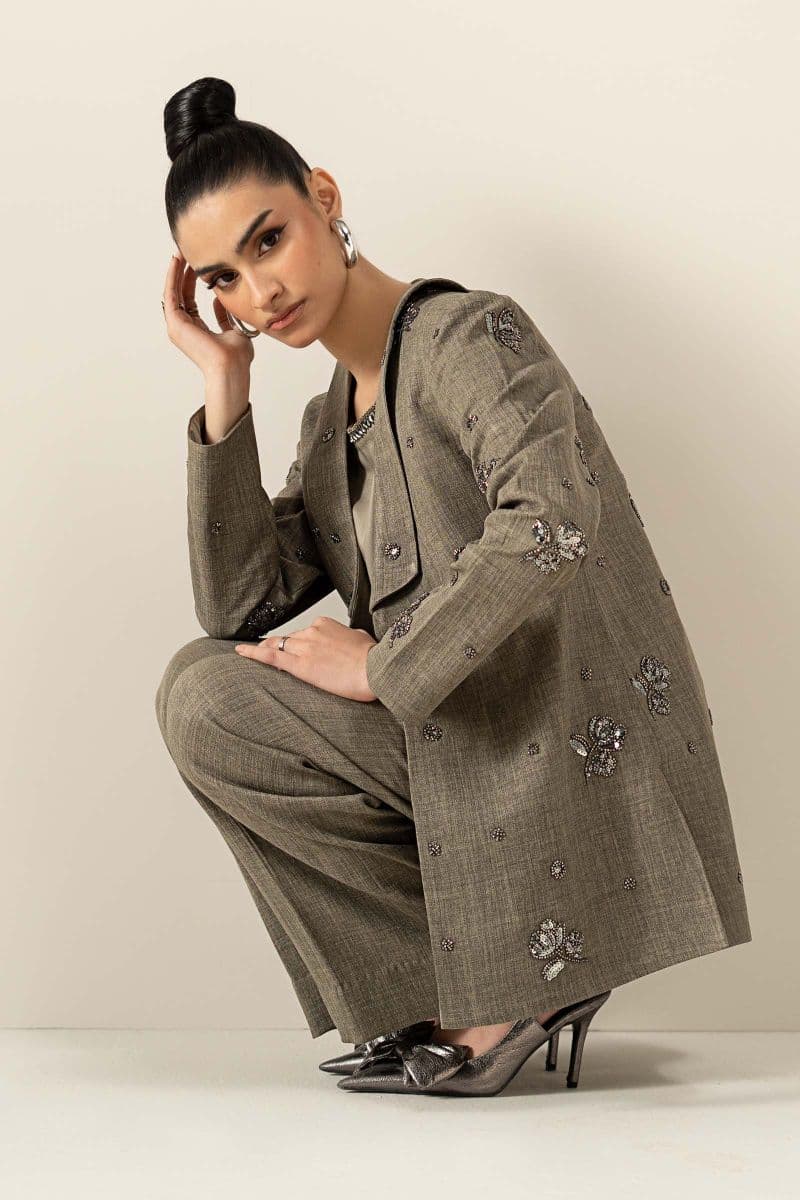 3 Piece Embroidered Tropical Slub Khaddar Suit thumbnail