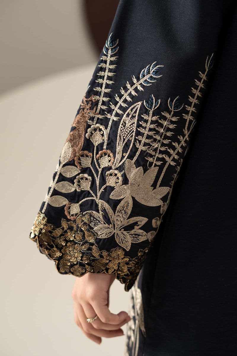 3 Piece Embroidered Linen Suit