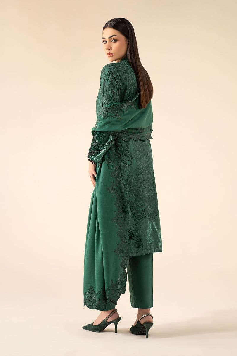 3 Piece Embroidered Cotton Jacquard Suit thumbnail