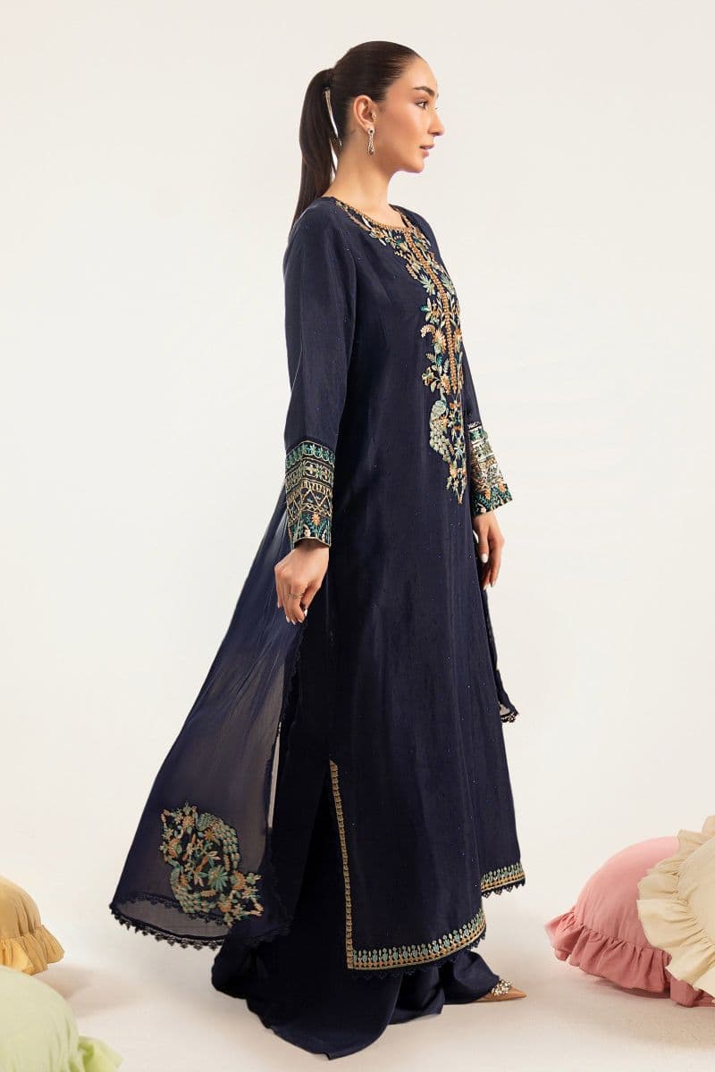 3 Piece Embroidered Raw Silk Suit thumbnail