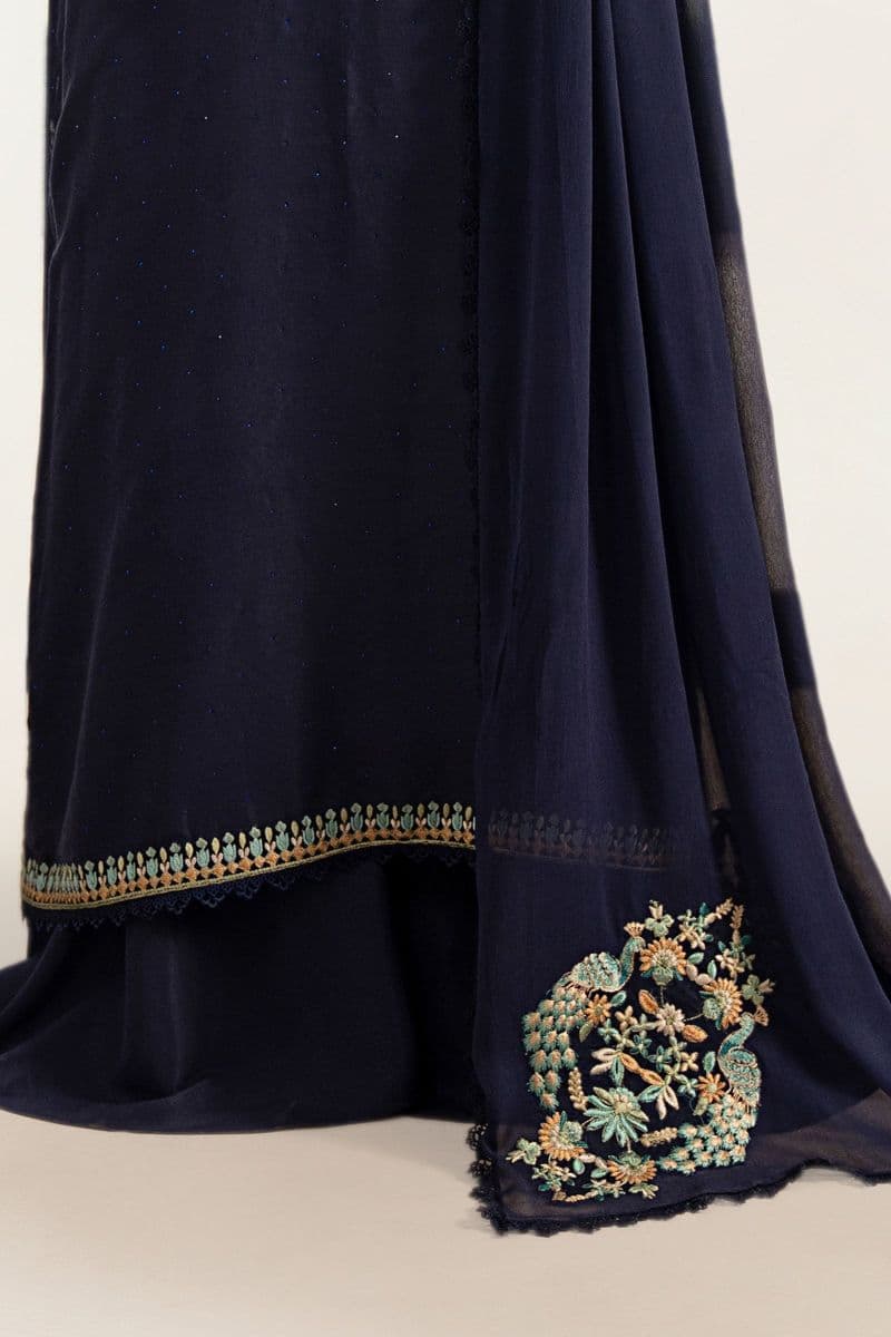 3 Piece Embroidered Raw Silk Suit thumbnail