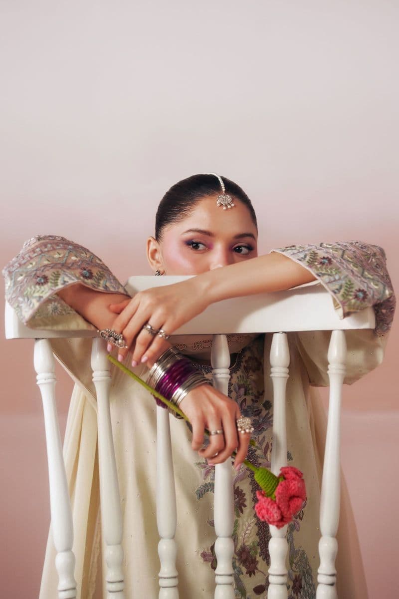 3 Piece Embroidered Raw Silk Suit thumbnail