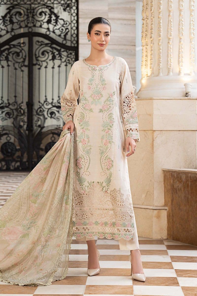 3 Piece Embroidered Self Jacquard Lawn Suit thumbnail