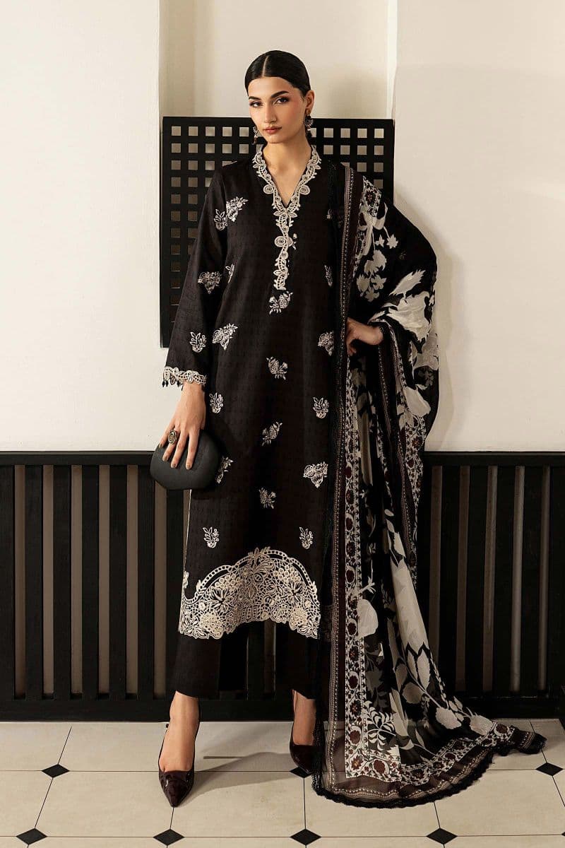 3 Piece Embroidered Dobby Lawn Suit