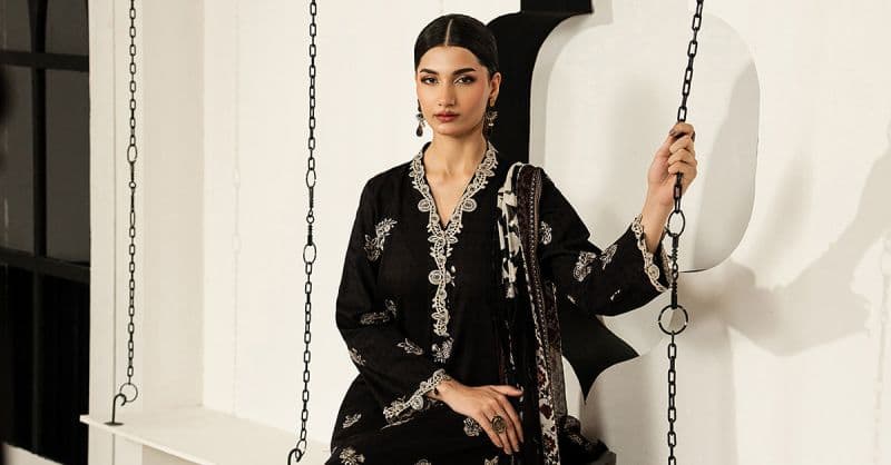 3 Piece Embroidered Dobby Lawn Suit