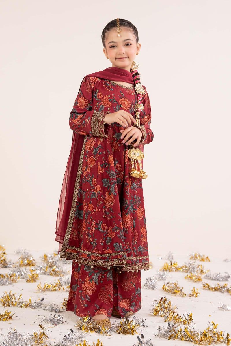 3 Piece Embroidered Raw Silk Suit thumbnail