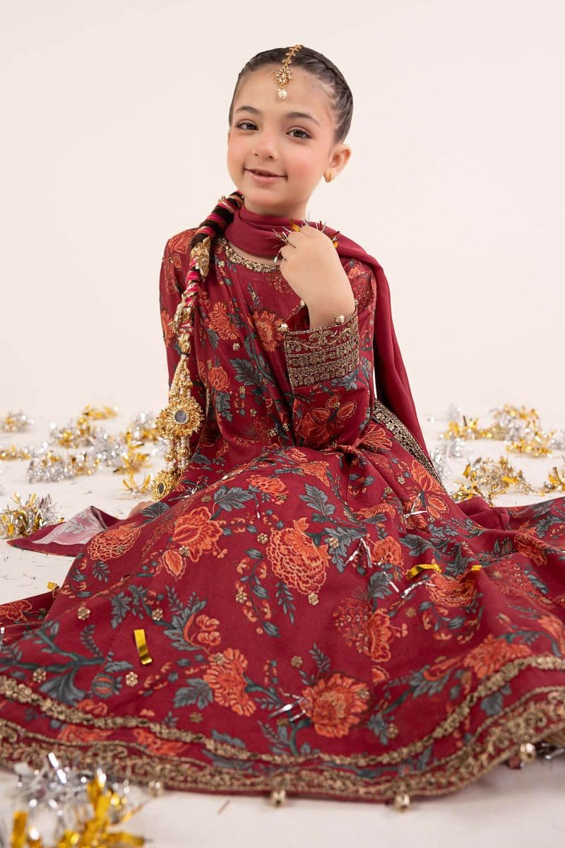 3 Piece Embroidered Raw Silk Suit thumbnail