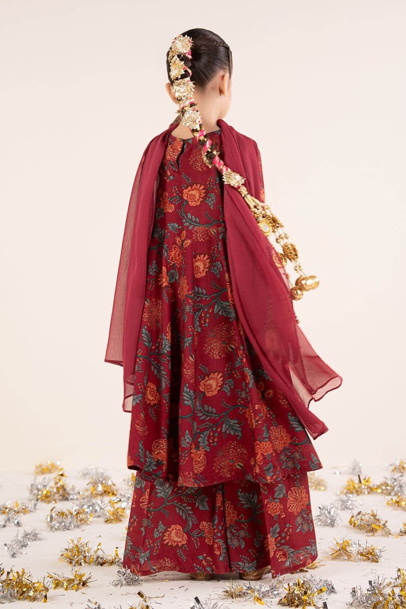 3 Piece Embroidered Raw Silk Suit thumbnail