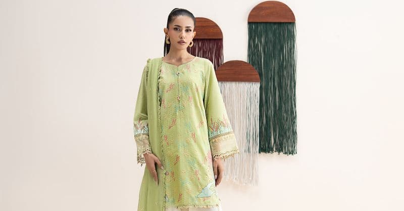 3 Piece Embroidered Dobby Lawn Suit thumbnail
