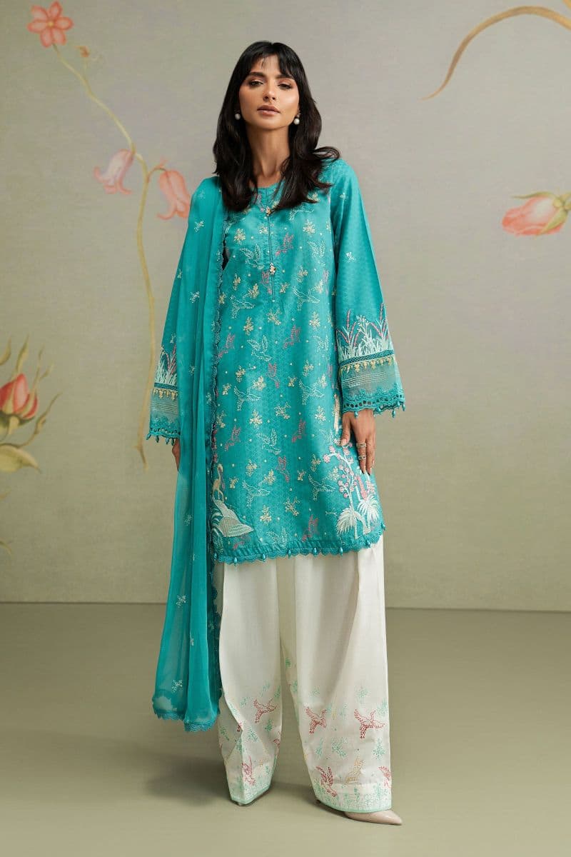 3 Piece Embroidered Dobby Lawn Suit thumbnail