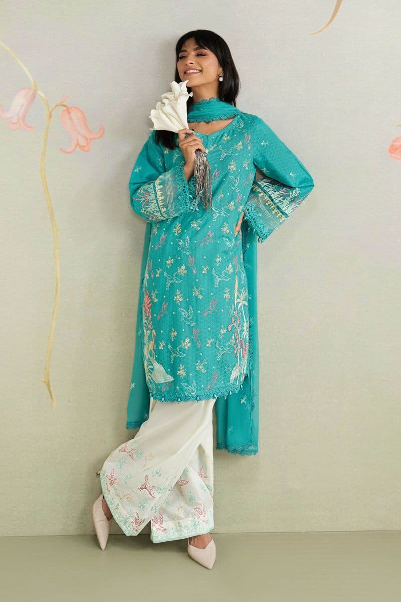 3 Piece Embroidered Dobby Lawn Suit thumbnail
