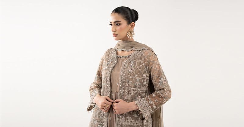 3 Piece Embroidered Organza Suit thumbnail