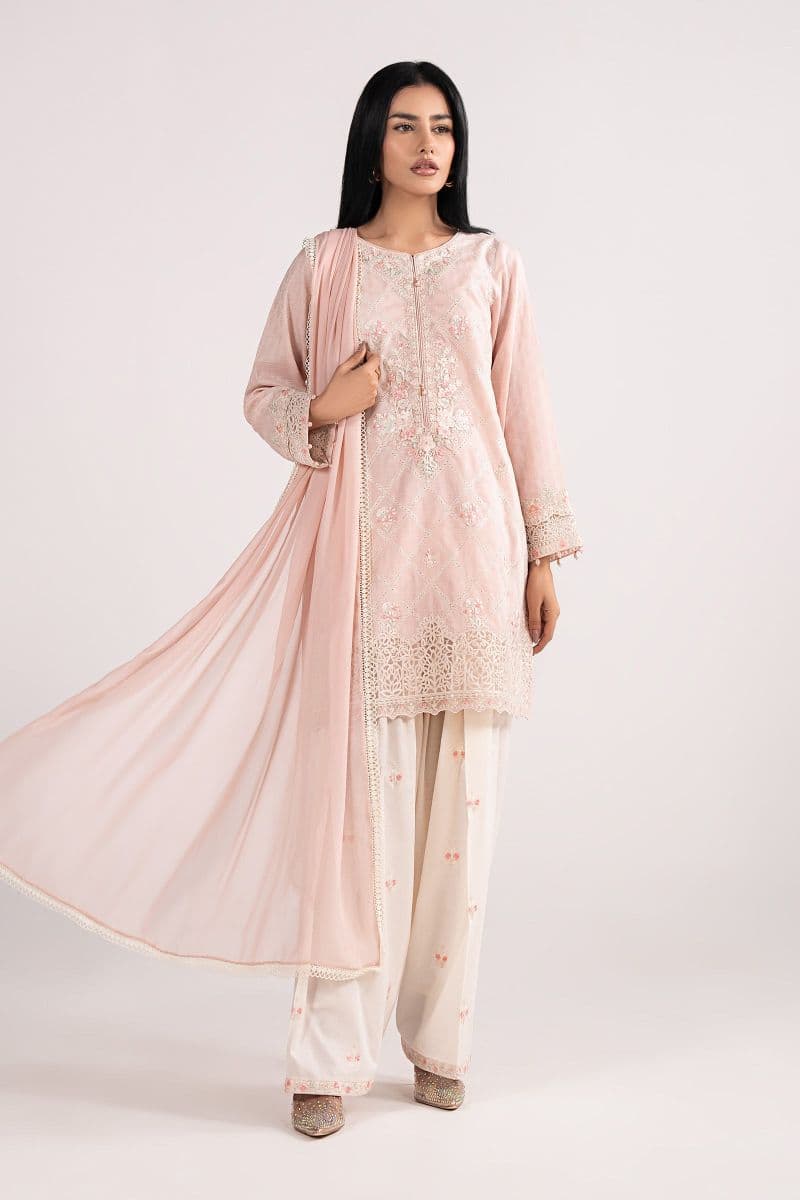 3 Piece Embroidered Dobby Lawn Suit thumbnail