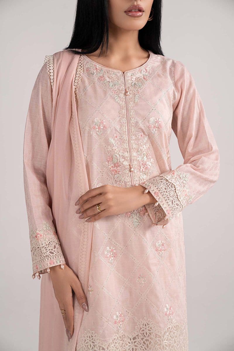 3 Piece Embroidered Dobby Lawn Suit thumbnail