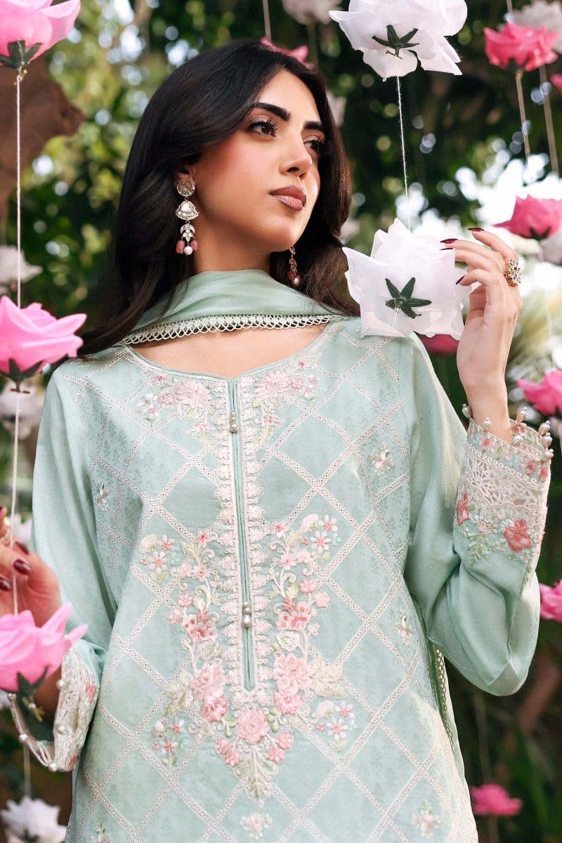 3 Piece Embroidered Dobby Lawn Suit thumbnail