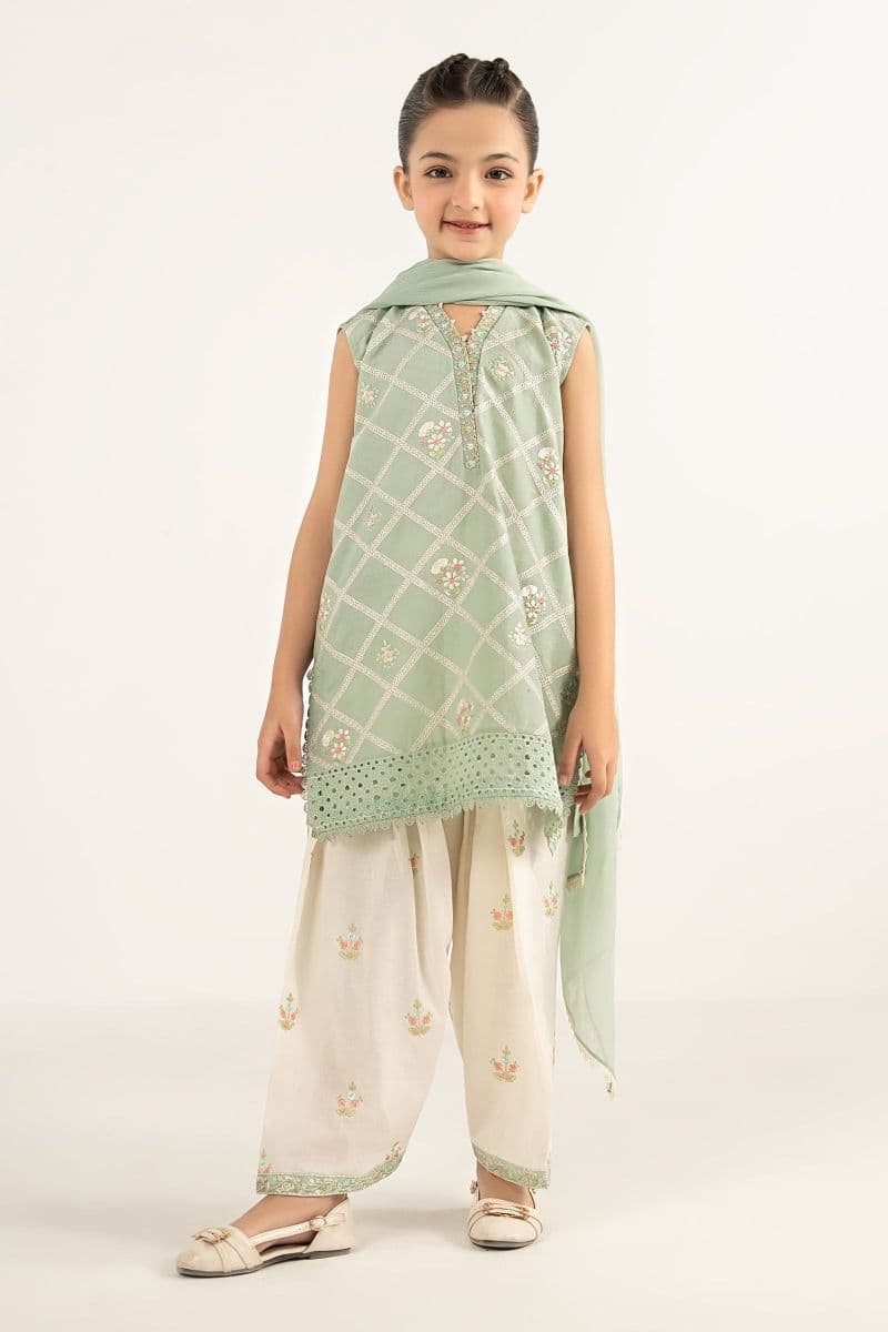 3 Piece Embroidered Dobby Lawn Suit thumbnail