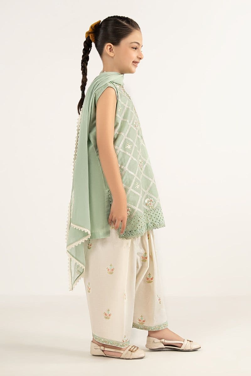 3 Piece Embroidered Dobby Lawn Suit thumbnail