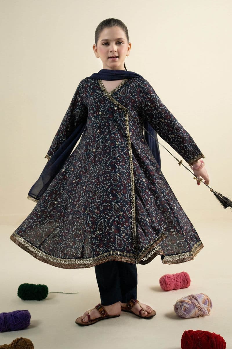 3 Piece Embroidered Raw Silk Suit thumbnail