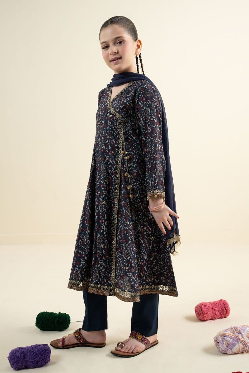 3 Piece Embroidered Raw Silk Suit thumbnail