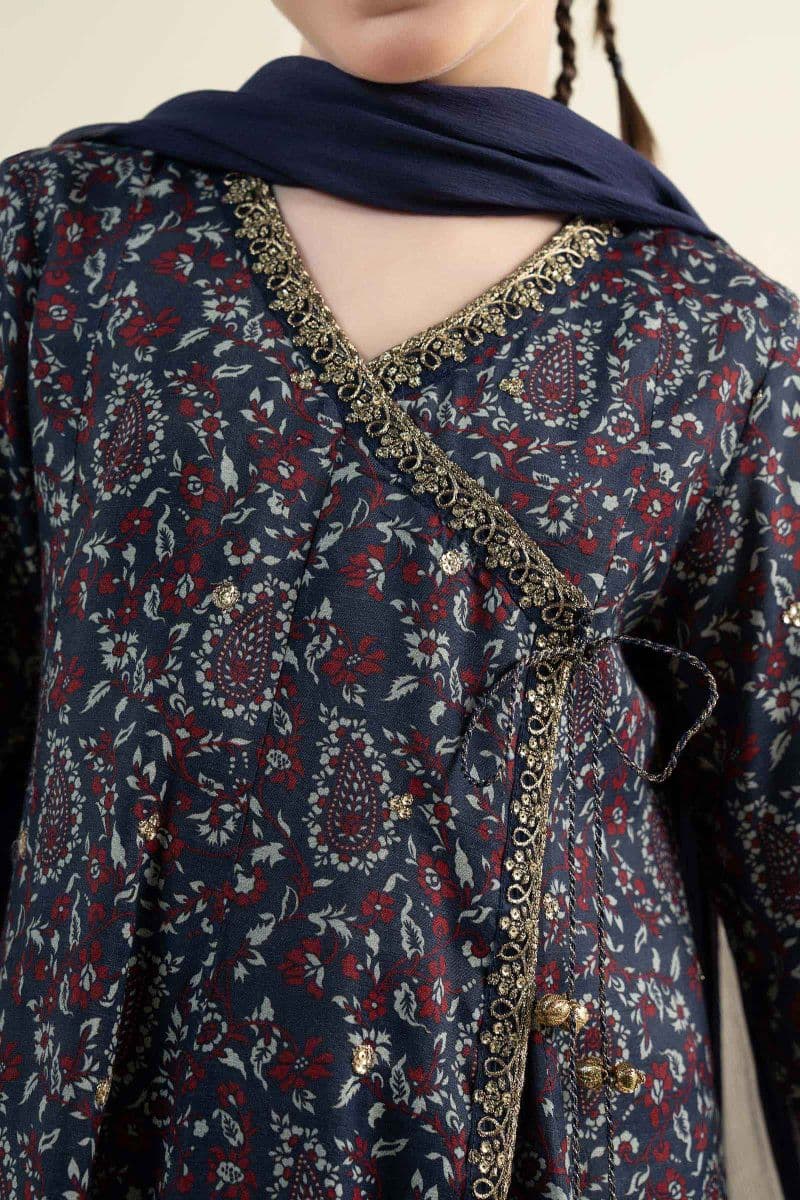 3 Piece Embroidered Raw Silk Suit thumbnail