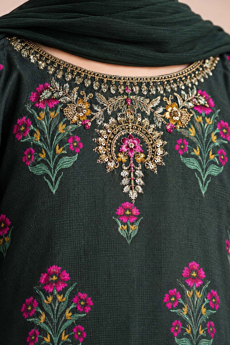 3 Piece Embroidered Khaddar Suit thumbnail