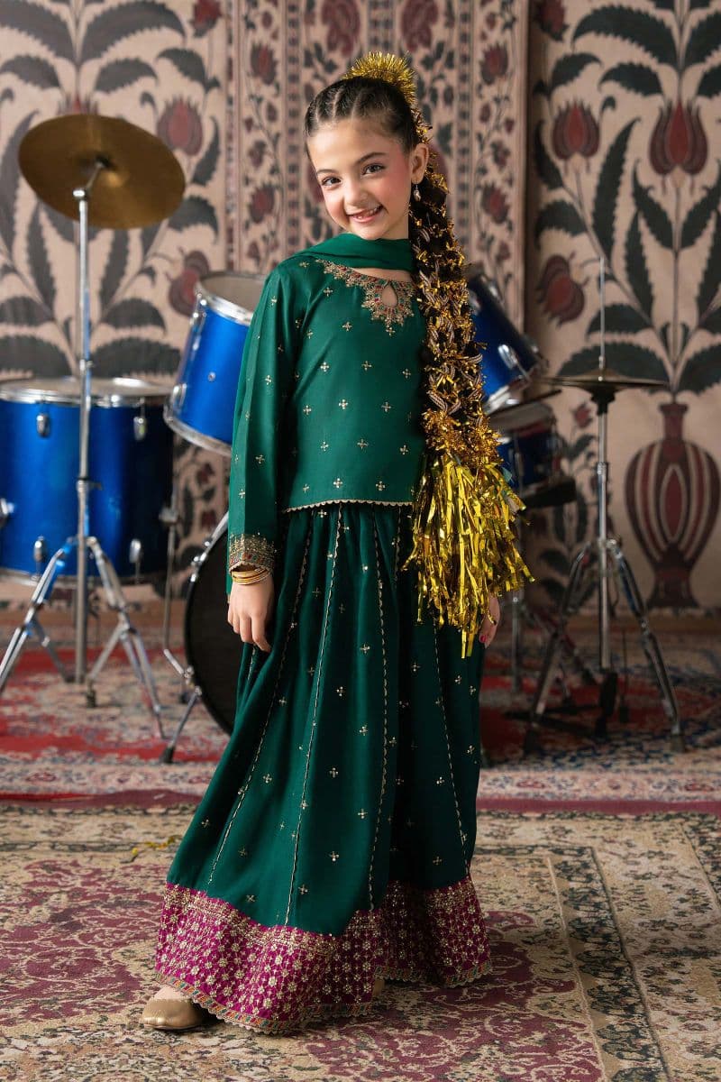 3 Piece Embroidered Raw Silk Suit thumbnail