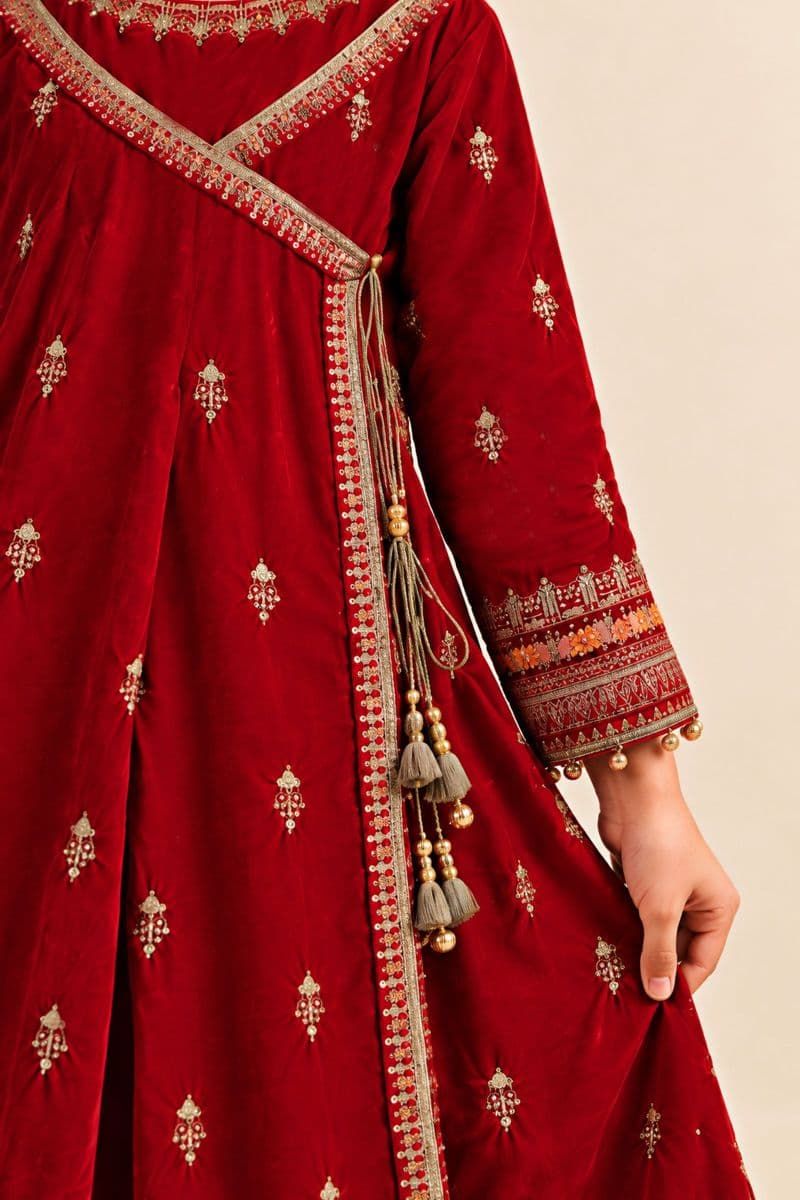 3 Piece Embroidered Velvet Suit thumbnail