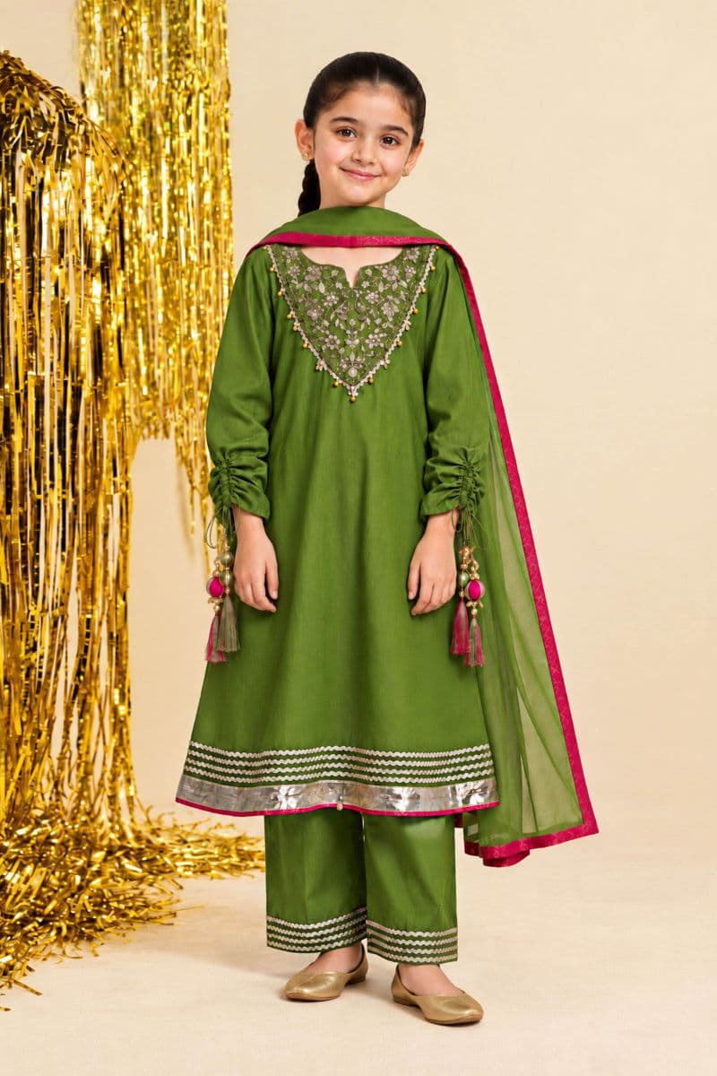 3 Piece Embroidered Satin Suit thumbnail