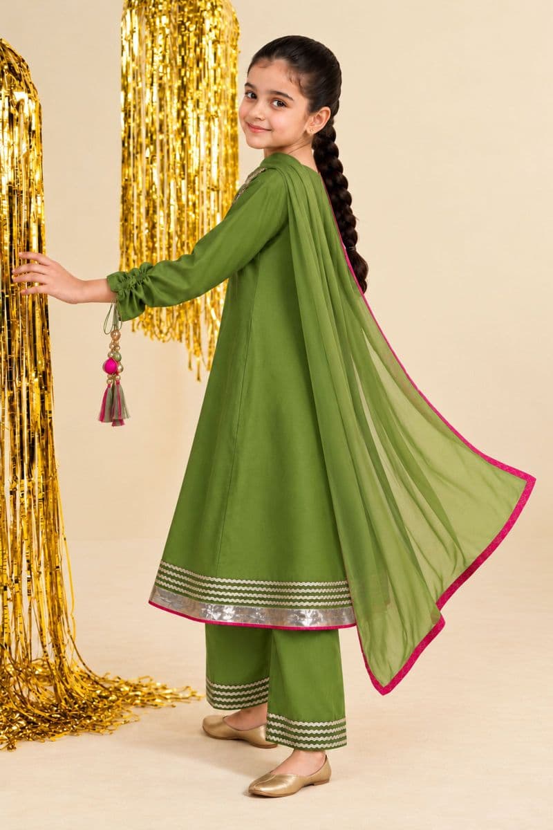 3 Piece Embroidered Satin Suit thumbnail