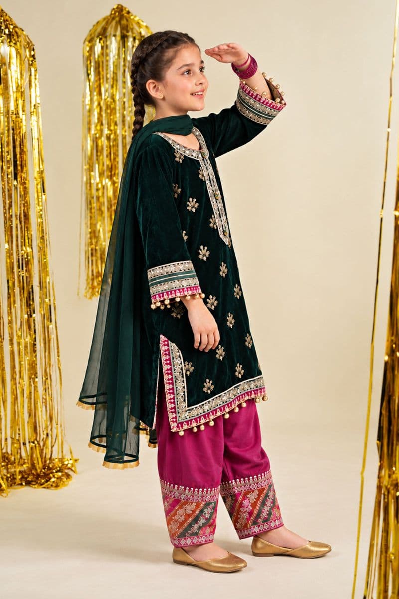 3 Piece Embroidered Velvet Suit thumbnail