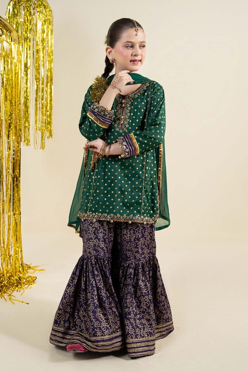 3 Piece Embroidered Raw Silk Suit thumbnail