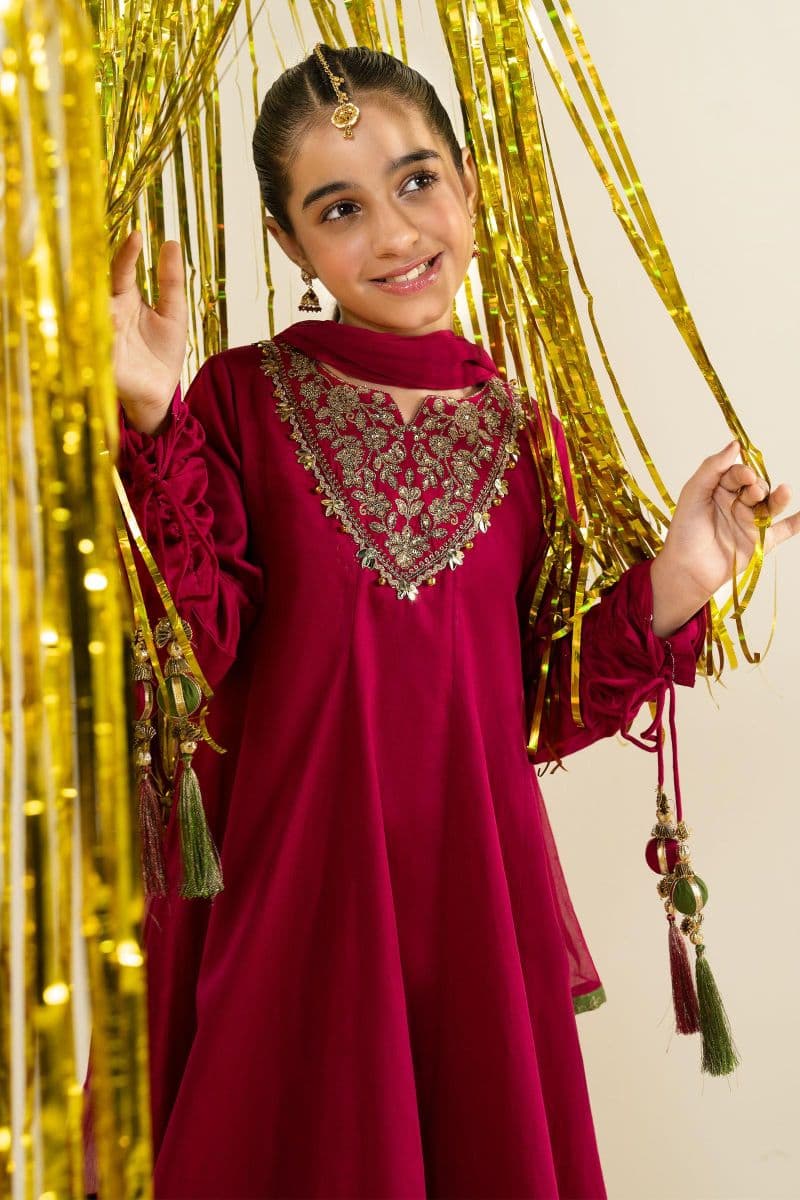 3 Piece Embroidered Satin Suit thumbnail