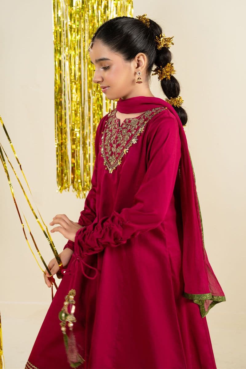 3 Piece Embroidered Satin Suit thumbnail