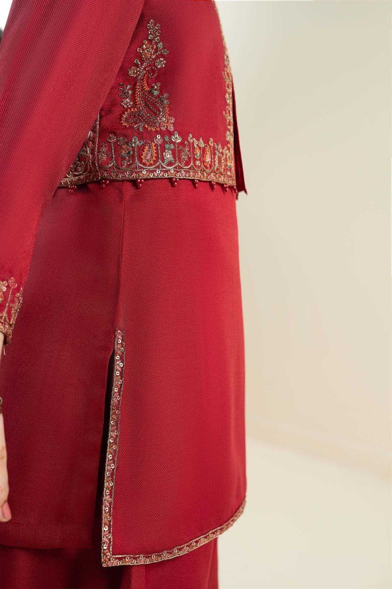 3 Piece Embroidered Silk Suit