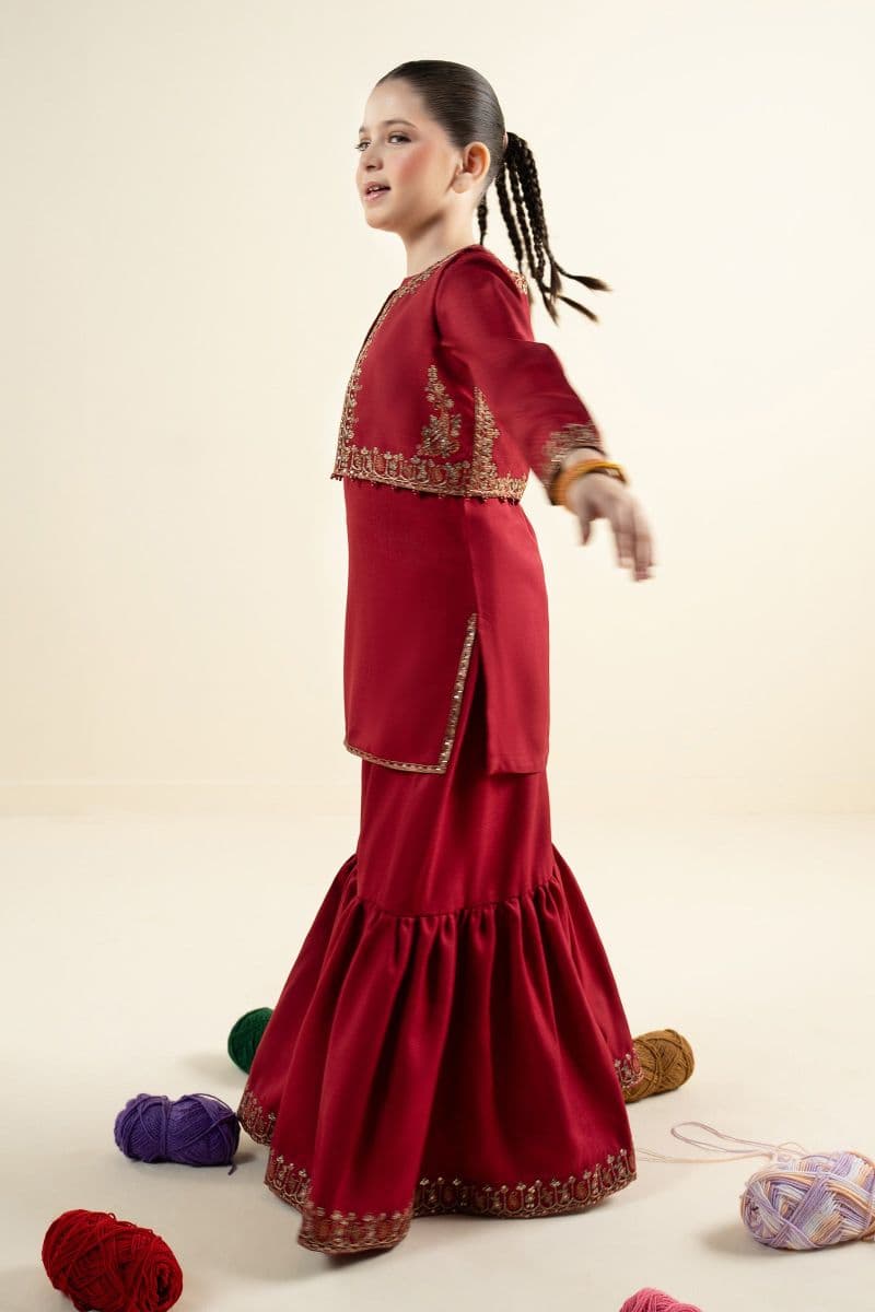 3 Piece Embroidered Silk Suit