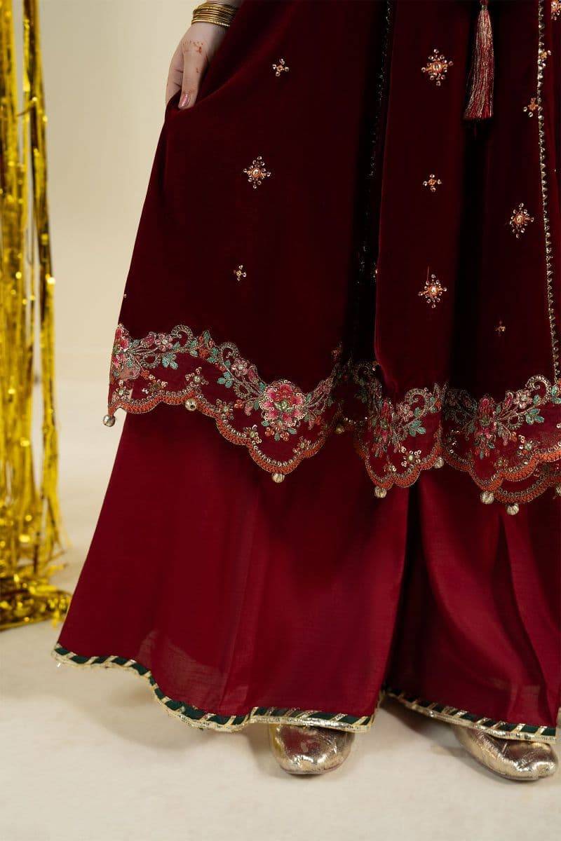 3 Piece Embroidered Velvet Suit thumbnail