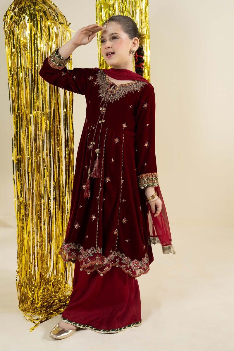 3 Piece Embroidered Velvet Suit thumbnail