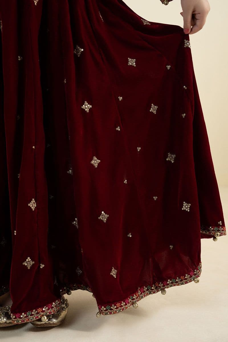 3 Piece Embroidered Velvet Suit thumbnail
